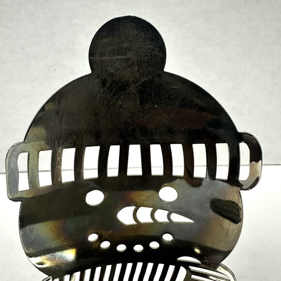 Slatkin & Co. Bath & Body Works Silver Snowman 3 Wick Candle Holder  7.5" Tall - Picture 8 of 10